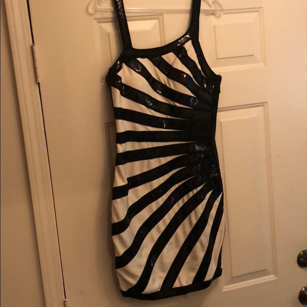 Black and White Sequin Dress